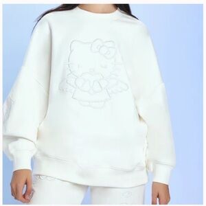 Forever 21 Hello kitty ANGEL HELLO KITTY EMBROIDERED PULLOVER